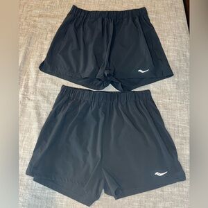 Saucony 2 Pairs Identical Black Men's Large Shorts